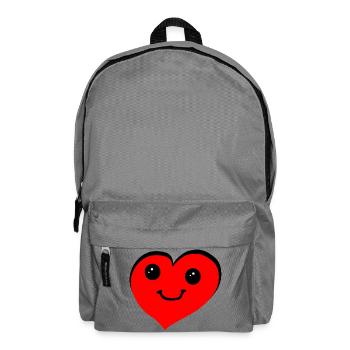 Red Heart Smile Cartoon Heart - Backpack - elephant grey - Front