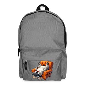 Dog with VR glasses in armchair - Backpack - elephant grey - Front