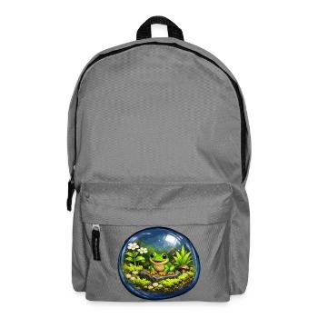 Frosch im Glasterrarium - Rucksack - Mittelgrau - Vorne