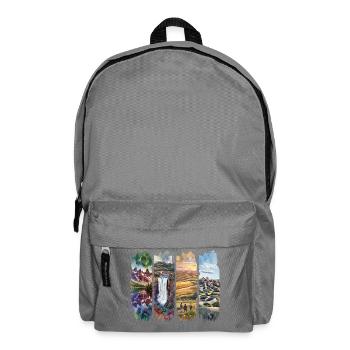 Voyage de vacances en Idaho – Motif montagnes et nature sauvage - Sac à dos - gris éléphant - Devant