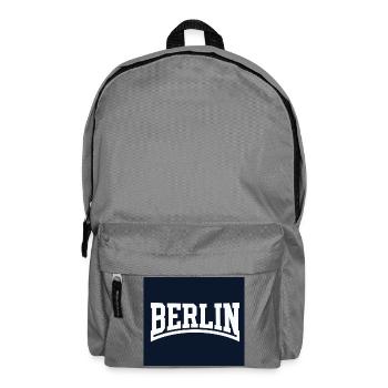 Berlin Schriftzug – Minimalistisches City Desi - Rucksack - Mittelgrau - Vorne
