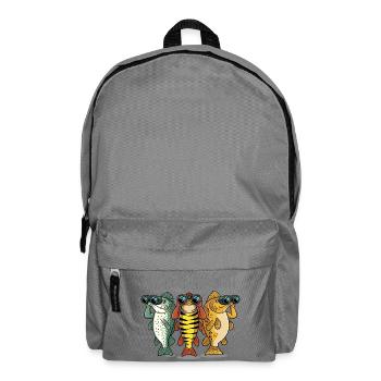  Fischereiaufsicht Lustige Angler Fische Mit - Rucksack - Mittelgrau - Vorne