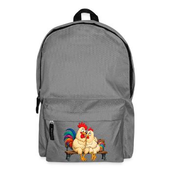 Rooster and hen - Backpack - elephant grey - Front