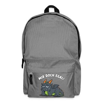 Drache Mir Doch Egal Lustiger Spruch - Rucksack - Mittelgrau - Vorne