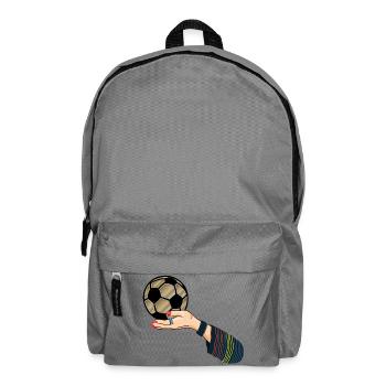 Main avec ballon de football - Sac à dos - gris éléphant - Devant
