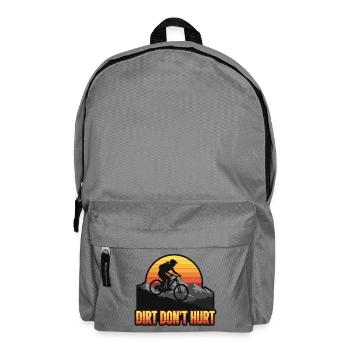 Dirt Don't Hurt Retro Mountain Biker Sunset - Rucksack - Mittelgrau - Vorne