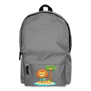 Tropischer Löwe am Strand - Rucksack - Mittelgrau - Vorne