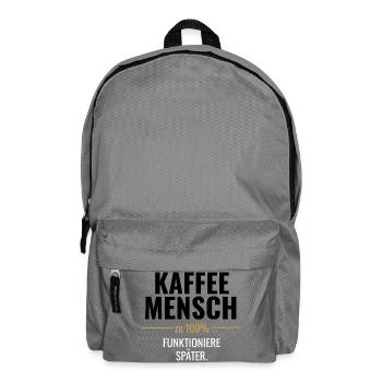 Kaffeemensch zu 100% - Rucksack - Mittelgrau - Vorne