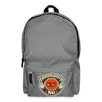 Instant No Stop Sign Cartoon - Backpack - elephant grey - Front