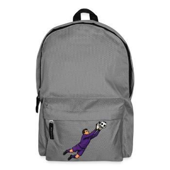 Purple goalkeeper in the jump - Backpack - elephant grey - Front