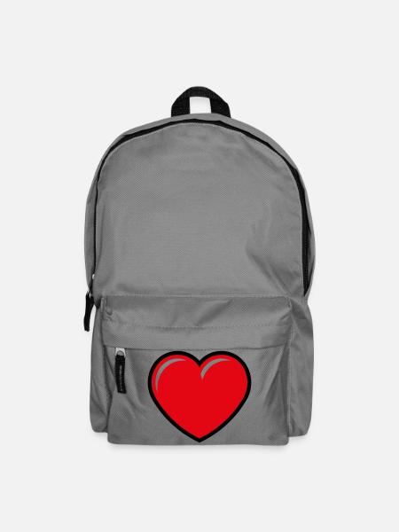 Herz / Herzchen (Liebe / Symbol / Red Black) - Rucksack - Mittelgrau