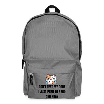 Ne teste pas mon code - Chat IT drôle - Sac à dos - gris éléphant - Devant