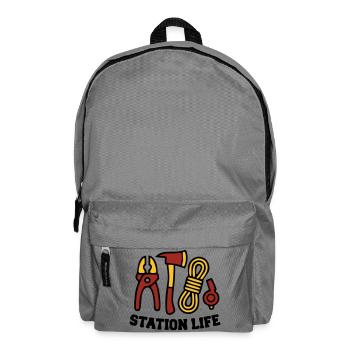 Station Life Feuerwehr Icon - Rucksack - Mittelgrau - Vorne