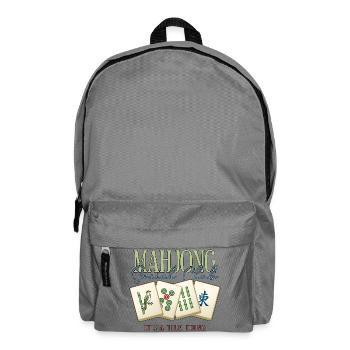 Mahjong Social Club Club Fliesen-Ding - Rucksack - Mittelgrau - Vorne
