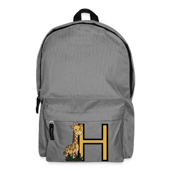 Giraffe Letter H - Backpack - elephant grey - Front