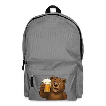 Bear with beer mug celebration - Backpack - elephant grey - Front