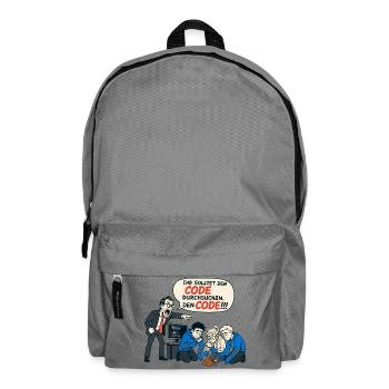 Ihr Solltet Den Code Durchsuchen – IT Humor - Rucksack - Mittelgrau - Vorne