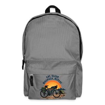 Eat Sleep Bikepack Repeat Retro Bike Art - Backpack - elephant grey - Front