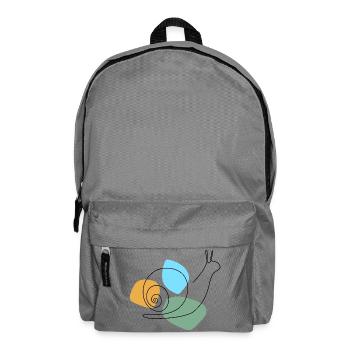 Lineart Snail with Pastel Shapes - Backpack - elephant grey - Front