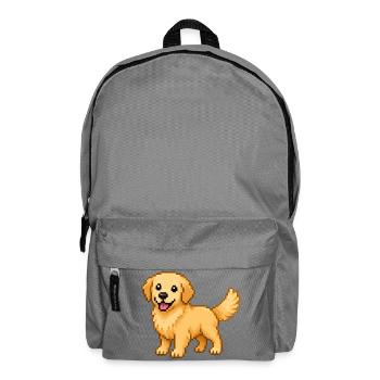 Mignon Golden Retriever – Chien rétro en pixel art - Sac à dos - gris éléphant - Devant