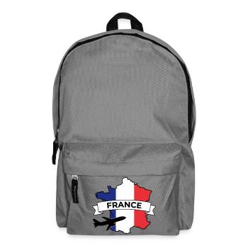 French map with airplane - Backpack - elephant grey - Front