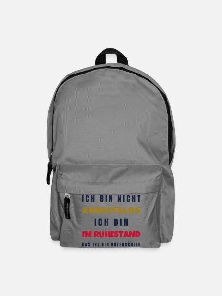 Ruhestand Nicht arbeitslos - Rente Geschenk Opa - Rucksack - Mittelgrau