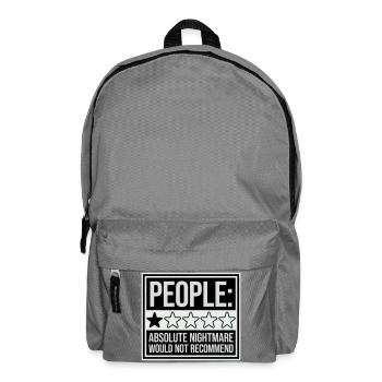 People Absolute Nightmare 1 Stern Review Logo Text - Rucksack - Mittelgrau - Vorne