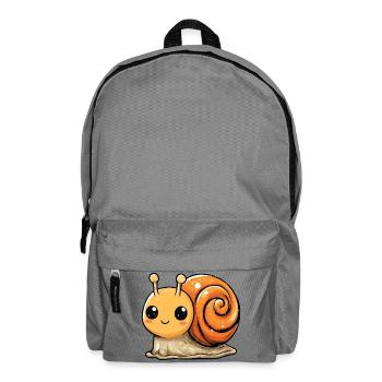Orangene Schnecke Spiraldesign - Rucksack - Mittelgrau - Vorne