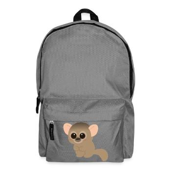 Chibi Night Monkey Niedlicher Charakter - Rucksack - Mittelgrau - Vorne
