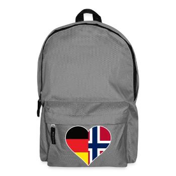Deutsch-Norwegisches Flaggenherz - Rucksack - Mittelgrau - Vorne