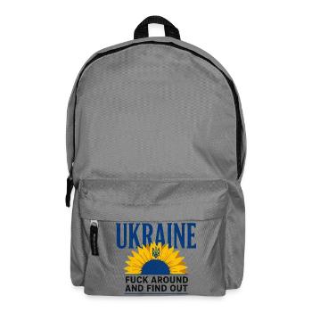 Ukraine FAFO Sonnenblume – Kühne Aussage - Rucksack - Mittelgrau - Vorne
