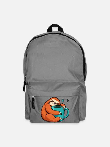 Cozy Sloth Kaffeetasse Kunst - Rucksack - Mittelgrau