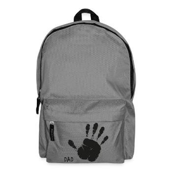Papa-Handabdruck – Personalisiertes Vaterschaftsdesign - Rucksack - Mittelgrau - Vorne