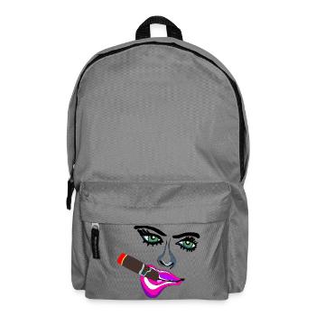 Neon Lippen Pop-Art Zigarre - Rucksack - Mittelgrau - Vorne