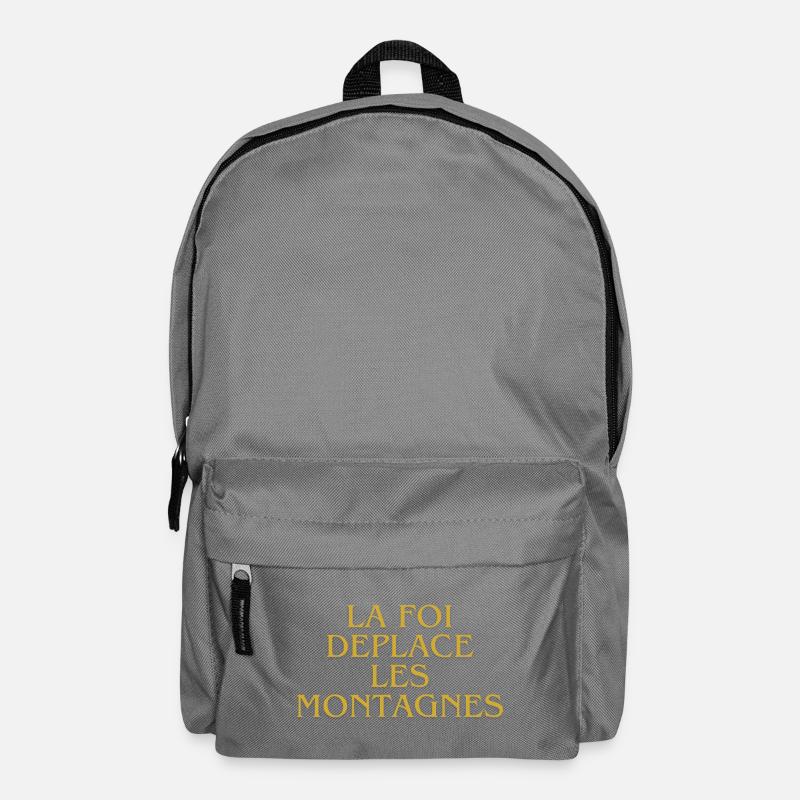 Foi Déplace les Montagnes Typo Doré - Sac à dos - gris éléphant