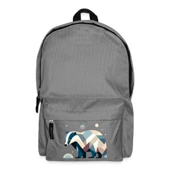Geometrischer Dachs - Rucksack - Mittelgrau - Vorne