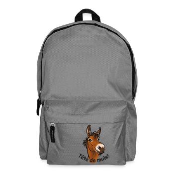 Mule, Tête de mule! (texte noir) - Sac à dos - gris éléphant - Devant