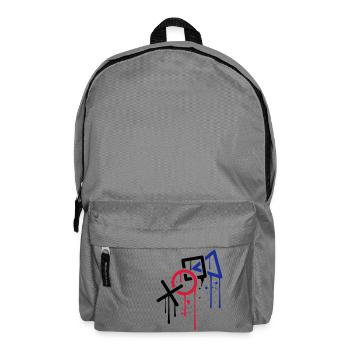 tropfen graffiti controller kontur cool X viereck - Rucksack - Mittelgrau - Vorne