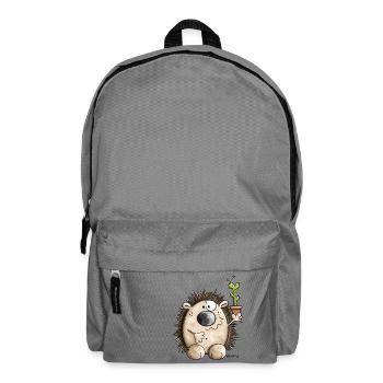 Igel mit Kaktus - Rucksack - Mittelgrau - Vorne