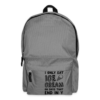 I Only Eat Ice Cream On Days That End In Y - Backpack - elephant grey - Front