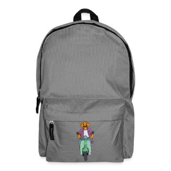 Kürbisfahrer auf Mint Scooter - Rucksack - Mittelgrau - Vorne