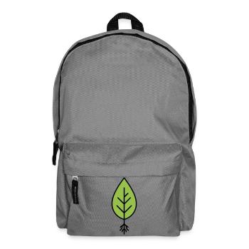 Green leaf line logo - Backpack - elephant grey - Front