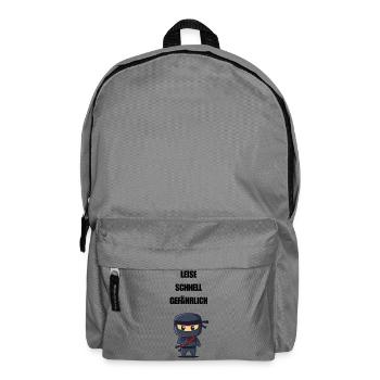 Leise Schnell Gefährlich Ninja - Rucksack - Mittelgrau - Vorne