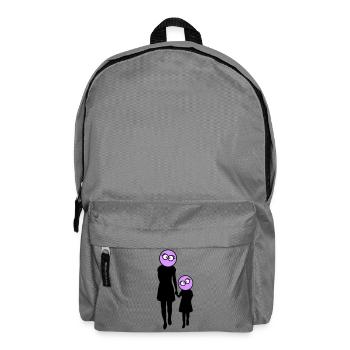 Familie Silhouette Liebe Kinder Eltern Mama Papa - Rucksack - Mittelgrau - Vorne