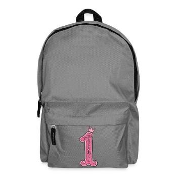 Pinkes Kronen-1 Design - Rucksack - Mittelgrau - Vorne