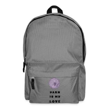 Yarn Is My Love – Lilac Yarn – Crochet & Knitting - Backpack - elephant grey - Front