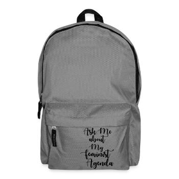 Ask Me About My Feminist Agenda - Backpack - elephant grey - Front