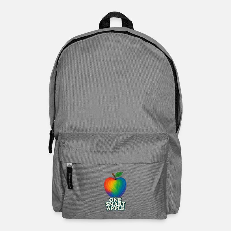 Colorful apple with headline "One Smart Apple" - Backpack - elephant grey