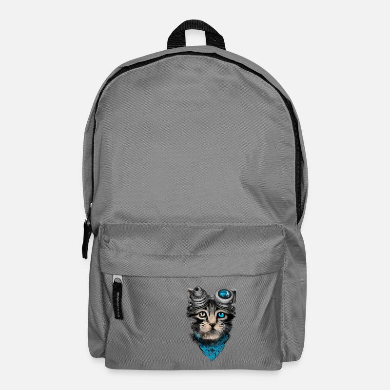 steampunk cat - Backpack - elephant grey