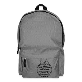 aufhoeren_weniger_zu_trinken - Rucksack - Mittelgrau - Vorne